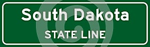 South Dakota state line road sign