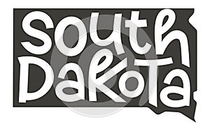 South Dakota. Vector silhouette state.