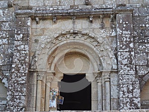 South door of the church of Santa Maria de Mellid , La Coruña, Galicia, Spain, Europe