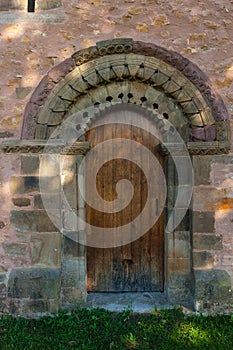 South door view of romanesque photo