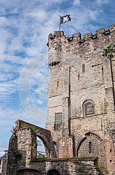 South-East corner of Gravensteen, Ghent, Belgium