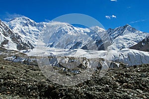 South Engilchek Inylchek glacier in Tian-Shan mountains