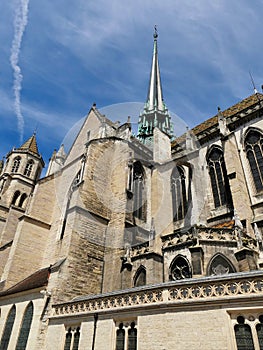 The south facade of the Saint-Benign cathedral in Dijon