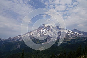 South face and glaciers of Mt. Rainier