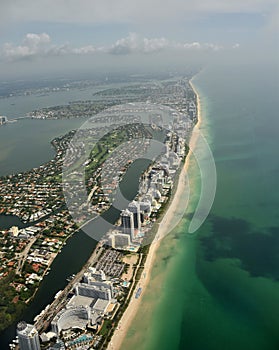 South Florida beaches aerial view