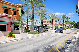 South Florida street with retail stores