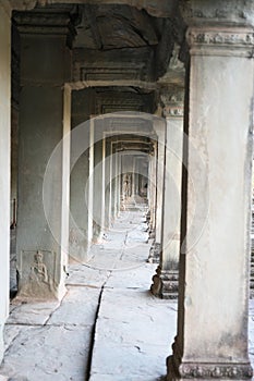 South gallery of the first corridor of Angkor Wat in Siem Reap, Cambodia