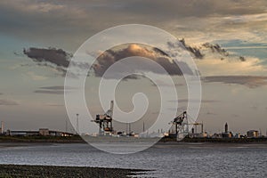 South gare sunset with industrial background.