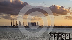 South gare sunset with industrial background.