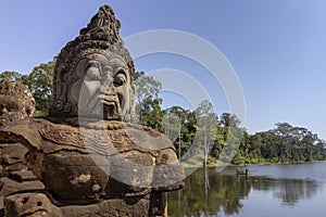 South Gate entrance to Angkor Thom, the last and most enduring capital city of the Khmer empire photo