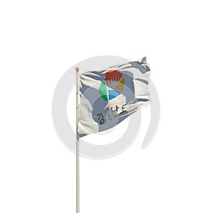 South Gyeongsang Korea isolated flag on white