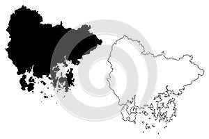 South Gyeongsang Province map vector