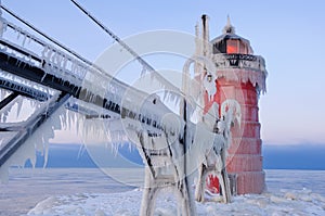 South Haven Lighthouse Winter