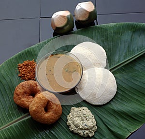 South Indian breakfast Idli & Vada Sambar