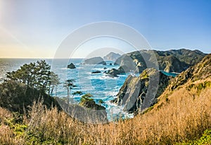 South Izu coat line dramatic cliffs plunging into the ocean