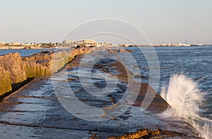 The south jetty of Port Aransas, Texas