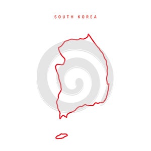 South Korea editable outline map. Vector illustration