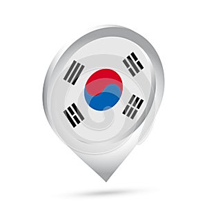 South Korea flag 3d pin icon