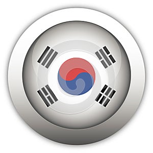 South Korea Flag Aqua Button