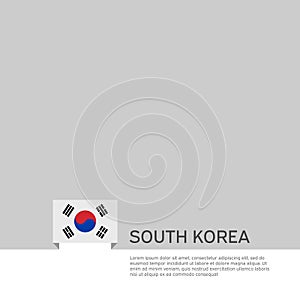 South korea flag background. State patriotic south korean banner, cover. Document template with flag on white background. National