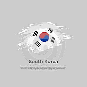 South Korea flag. Brush strokes. Stripes colors of the south korean flag on a white background. State patriotic banner, cover