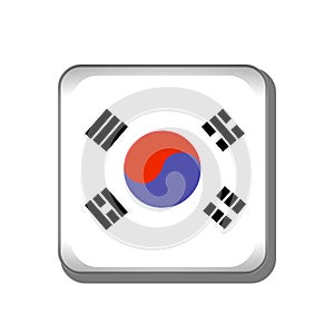 South Korea flag  button icon isolated on white background