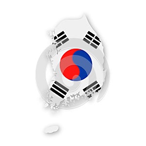 South Korea Flag Country Contour Vector Icon