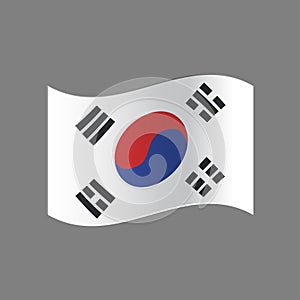 South Korea flag grunge style. Grunge flag of South Korea, vector illustration. South Korea colorful brush strokes painted nationa