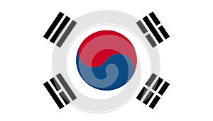 South Korea flag icon in flat style. National sign vector illustration. Politic business concept