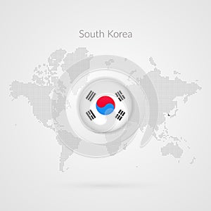 South Korea flag icon. Vector World Map infographic symbol. Korean template for business, marketing project, web design