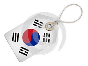 South Korea flag on isolated tag