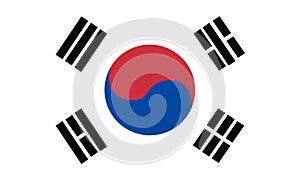 South Korea Flag Made with Official Korean National Colors and Correct Proportions