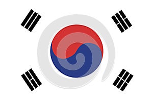 South Korea flag national emblem graphic element illustration