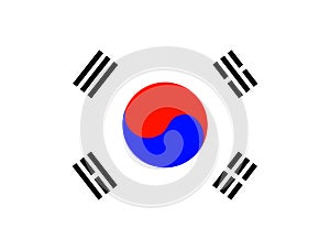 South Korea Flag, Official Symbol of the Country.