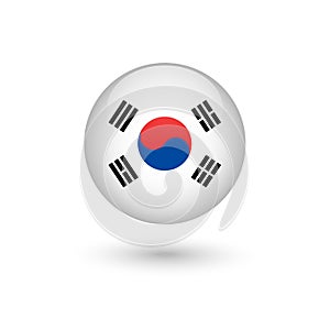 South Korea flag round glossy