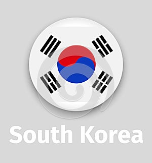 South Korea flag, round icon