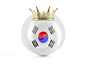 South Korea flag soccer ball with crown