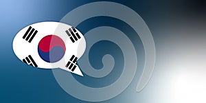 South korea flag in speech bubble