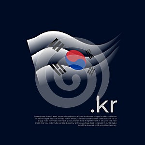 South Korea flag. Stripes colors of the south korean flag on a dark background. Vector stylized design national poster with kr