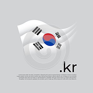 South Korea flag. Stripes colors of the south korean flag on a white background. Vector stylized design national poster with kr