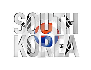 South korea flag text font