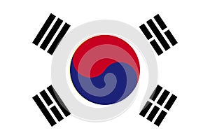 South Korea Flag. Vector illustration.