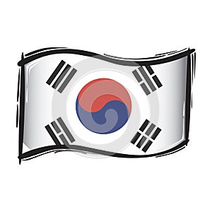 south korea flag. Vector illustration decorative design