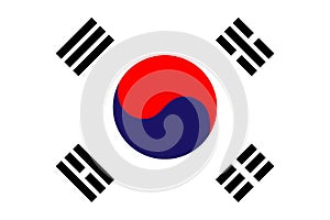 South Korea Flag vector illustration. South Korea Flag.