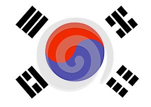 South Korea flag vector.Illustration of South Korea flag