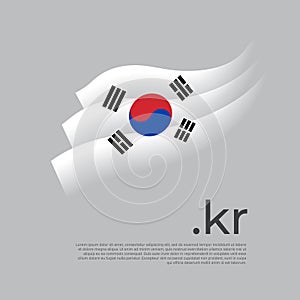 South Korea flag watercolor. Stripes colors of the south korean flag on a white background. Vector stylized design national poster