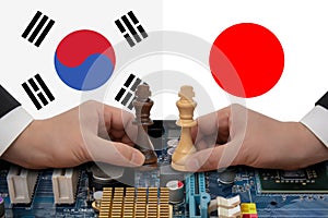 South Korea-Japan trade dispute expressed in a chess game