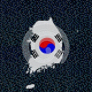 South Korea map flag on hex code illustration photo