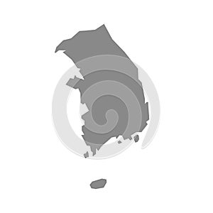 South Korea map in gray on a white background. Vector illustration