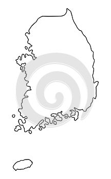 South Korea map outline vector illustration